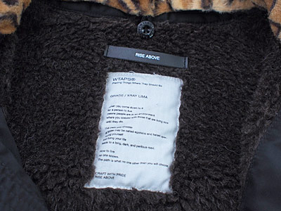 WTAPS BLACK FLAG限定 'B-15A' レオパード ボア ジャケット - ブランド