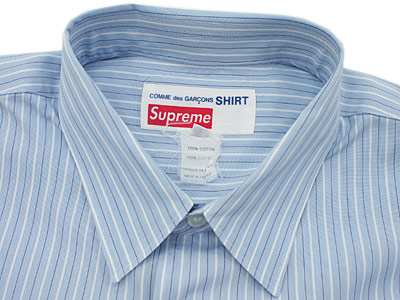 Supreme×COMME des GARCONS SHIRT 'Gusset Shirt'ストライプ ガセット ...