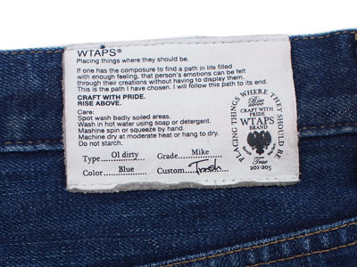 WTAPS 'BLUES / TRASH'ダメージ加工デニム TRASH DOZENS WAY OF LIFE