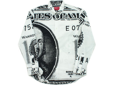 Supreme 'Franklin Shirt'ベンジャミン フランクリン シャツ ドル札 