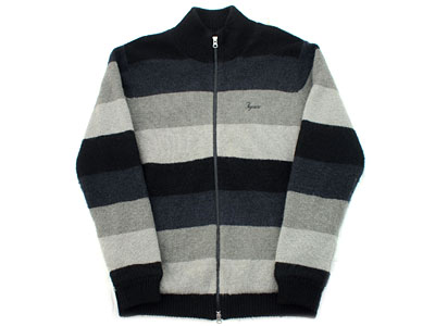 Supreme 'Mohair Sweater'ジップアップセーター モヘア L ボーダー