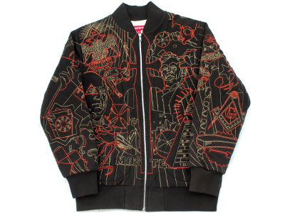 Supreme 'Illuminati Embroidered Thermal Jacket'刺繍 ジップ