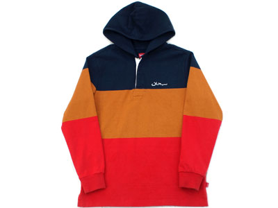 Supreme 'Block Striped Hooded Rugby'フーデッドラグビーシャツ
