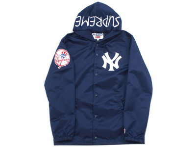 Supreme×New York Yankees ''47 Brand Satin Hooded Coaches Jacket