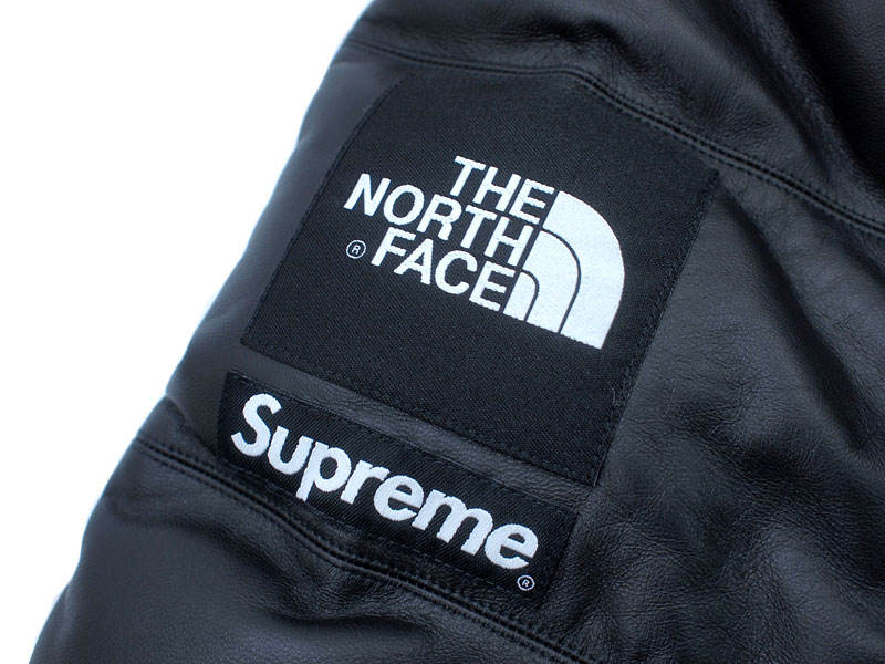 Supreme×THE NORTH FACE 'Leather Nuptse Jacket'レザーヌプシジャケット ダウン L 黒 ブラック Black  ノースフェイス シュプリーム ブランド古着の買取販売フォーサイト オンラインストア