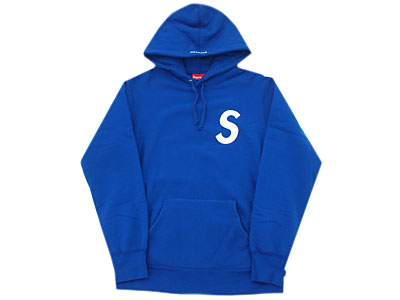 supreme s logo hoodie blue