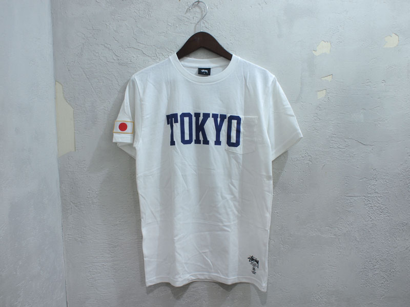 STUSSY 'TOKYO IST POCKET TEE'Tシャツ 日本 東京 S 白 ホワイト