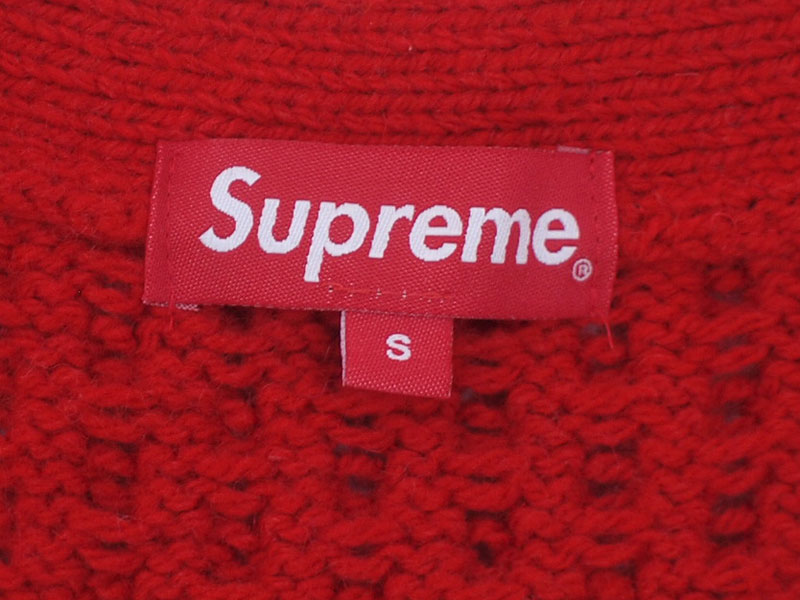 Supreme 'Cable Knit Cardigan'ケーブルニットカーディガン シュプリーム S 赤 レッド -  ブランド古着の買取販売フォーサイト オンラインストア