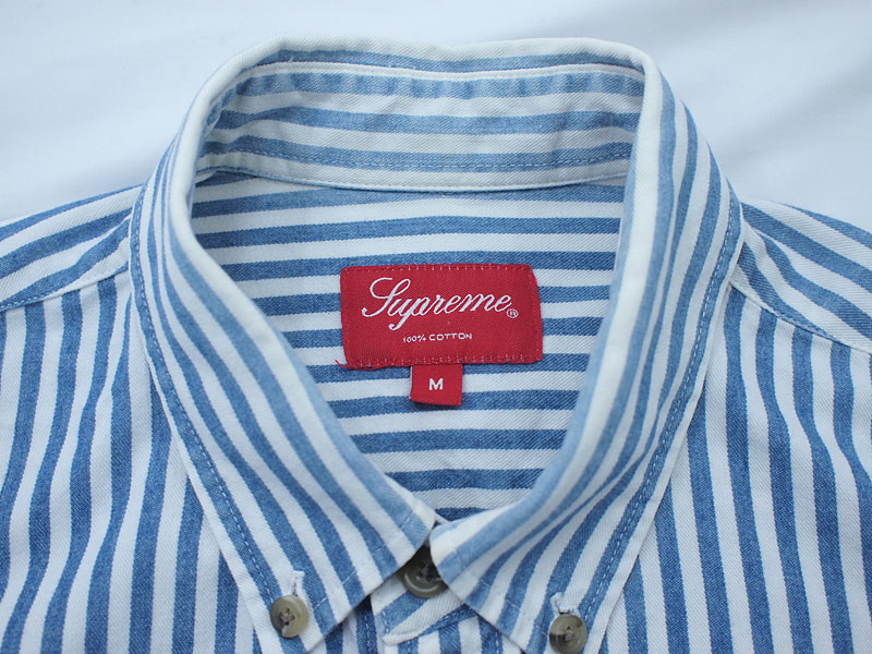 Supreme 'Denim Shirt / Stripe'ストライプ デニムシャツ ヒッコリー M ...