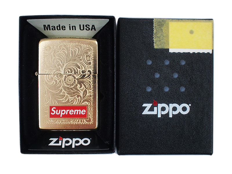 Supreme 'Engraved Brass Zippo'ジッポー ライター ゴールド 金 