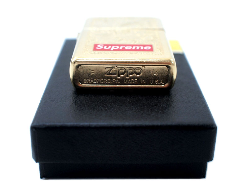 Supreme 'Engraved Brass Zippo'ジッポー ライター ゴールド 金