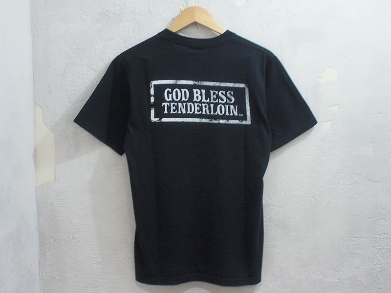 TENDERLOIN 'GOD BLESS' ポケット付き Tシャツ ポケT S 黒 ブラック 