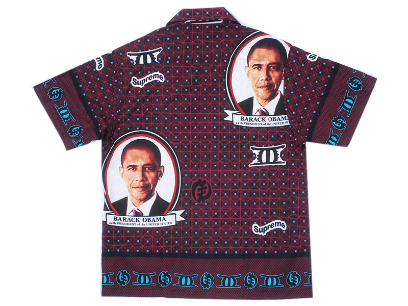 Supreme 'Obama Shirt'オバマシャツ 半袖 S マルーン オバマ大統領