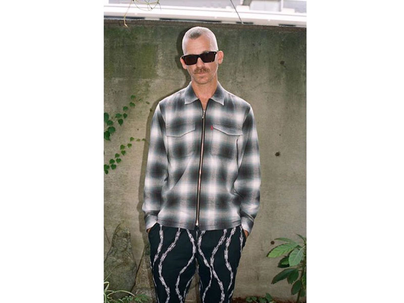Supreme Shadow Plaid Flannel Zip Shirt M