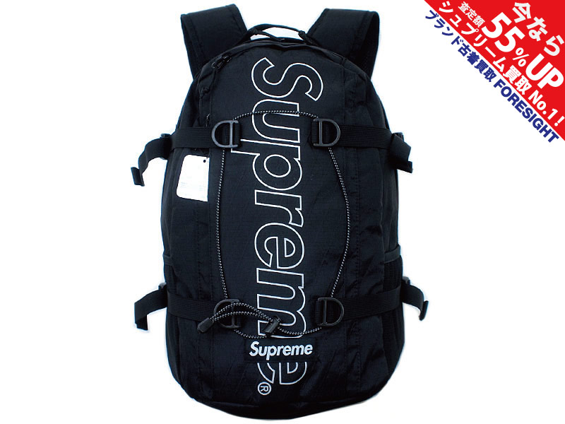 Supreme 'Backpack'バックパック リュック リフレクティブロゴ 黒 