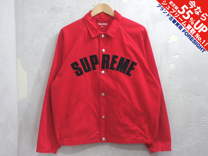 【M】Supreme Snap Front Twill Jacket Red