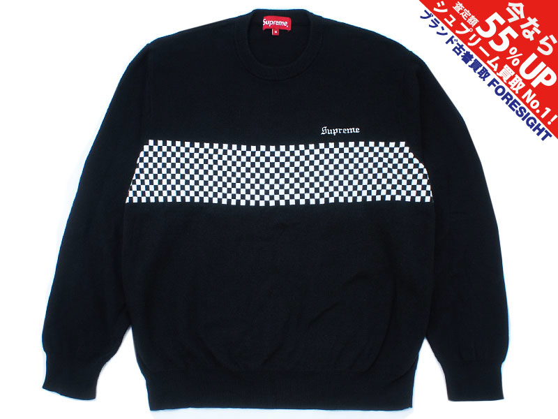 Supreme 'Checkered Panel Crewneck Sweater'クルーネック セーター ...
