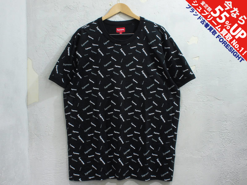 Supreme 'Scatter Ringer'リンガー Tシャツ Tee 黒 ブラック XL