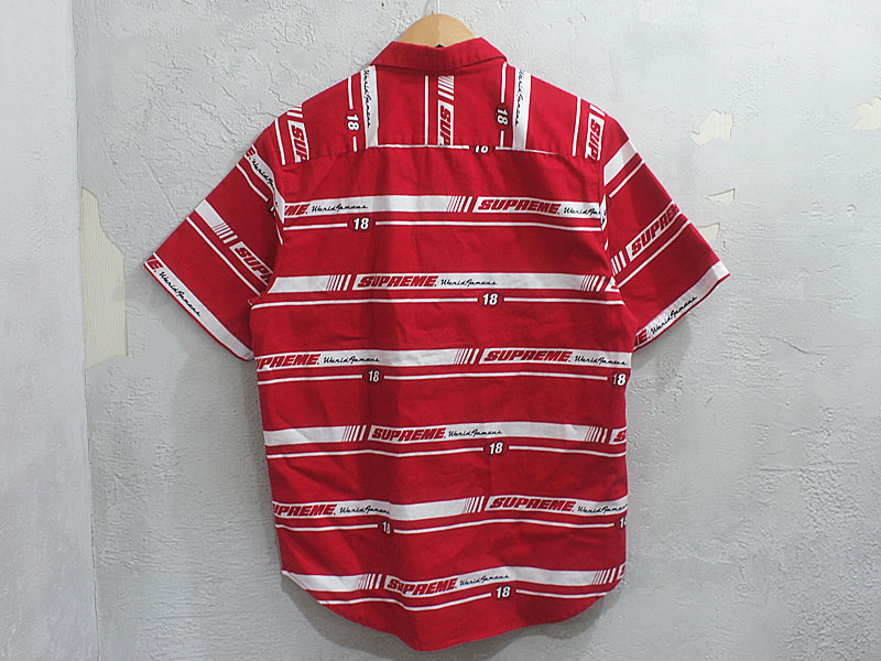 supreme striped racing work shirt シュプ