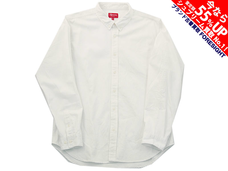 Supreme 'Denim Shirt'デニムシャツ シュプリーム 刺繍 ホワイト 白 XL ...