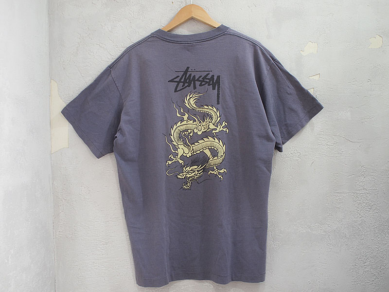 STUSSY 'DRAGON TEE'Tシャツ ドラゴン XL MADE IN USA 80's OLD 