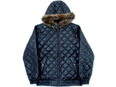 Supreme 'Quilted Leather Hooded Jacket'キルティング レザー