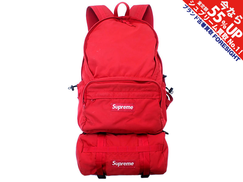 supreme backpack 20ss Dark Red 赤 ステッカー付☆