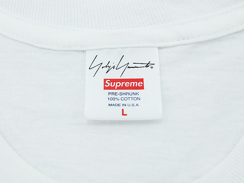 Supreme®/Yohji Yamamoto® Logo Tee 白 M Supreme x Yohji Yamamoto