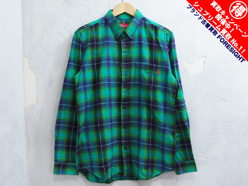Supreme Shadow Plaid Flannel Shirt Green