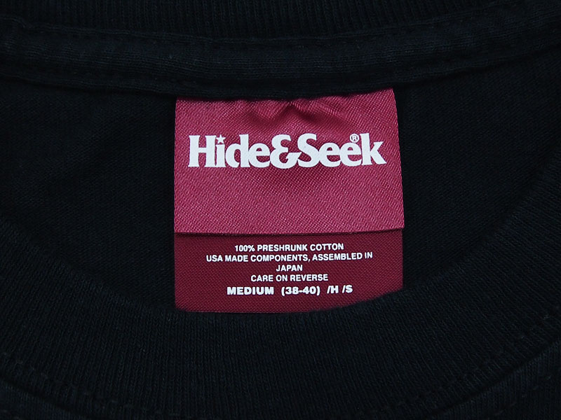 HIDE AND SEEK × TENDERLOIN 'L/S TEE'長袖 Tシャツ ロンT 黒 ブラック 