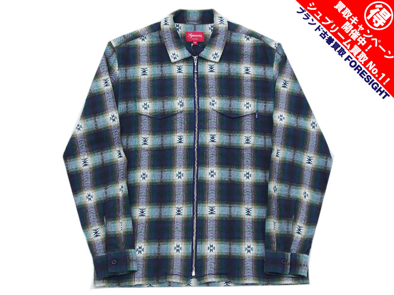 Supreme Plaid Flannel Zip Up Shirt