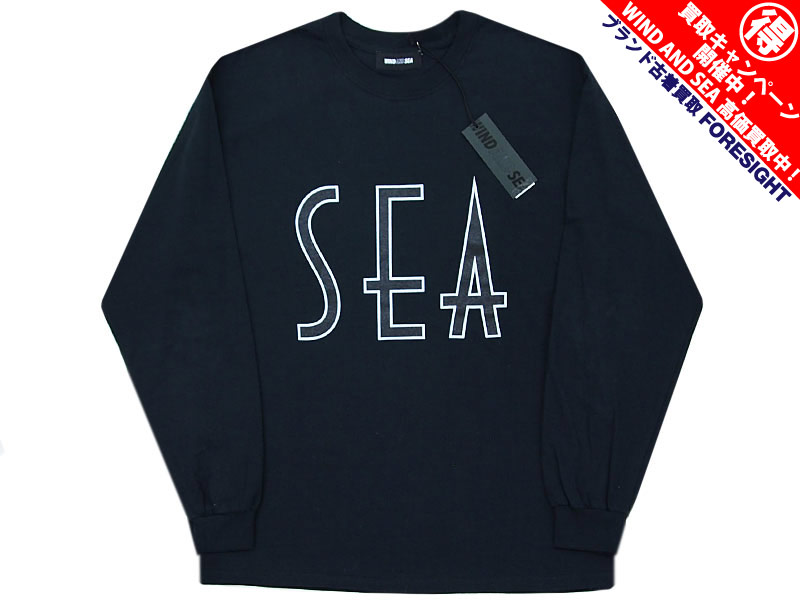 WIND AND SEA 'SEA (wavy) L/S T-SHIRT'長袖 Tシャツ ロンT 黒 
