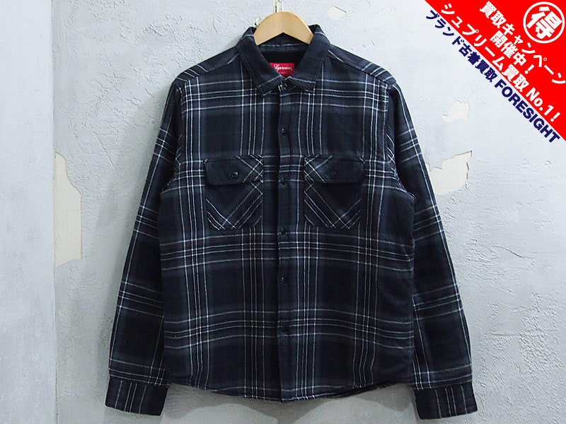 Supreme Pile Lined Plaid Flannel Shirt M - シャツ