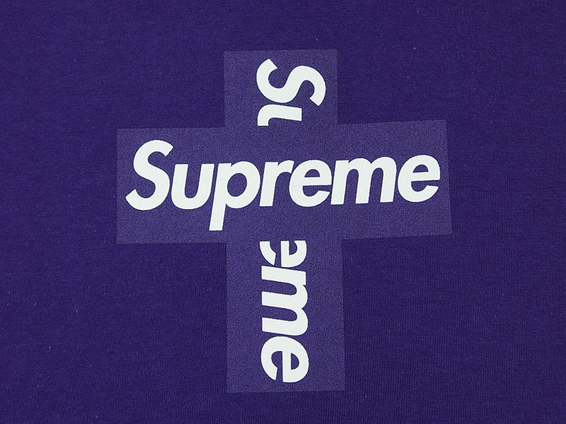S Supreme Cross Box Logo Tee 紫 国内正規品