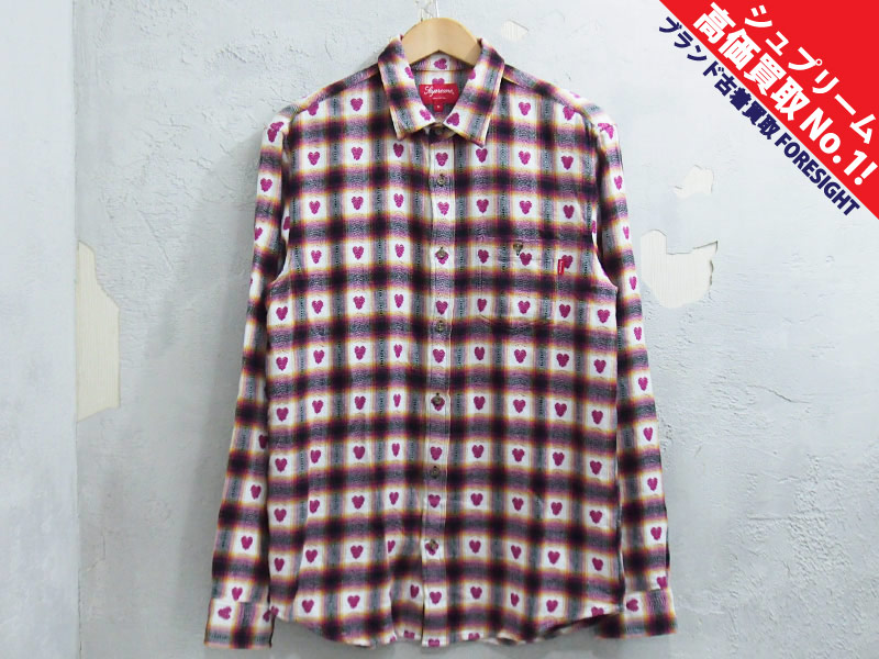 Supreme Hearts Plaid Flannel Shirtメンズ