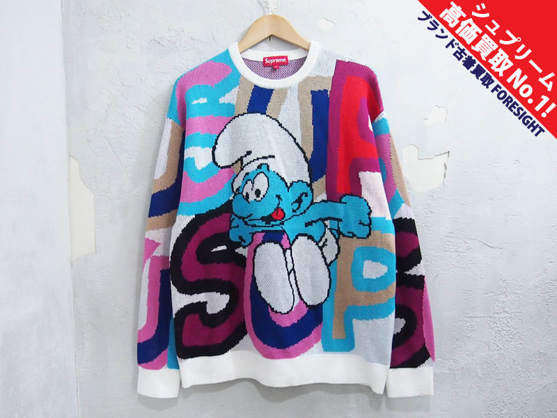 Supreme 'Smurfs Sweater'セーター スマーフ シュプリーム 白 ホワイト