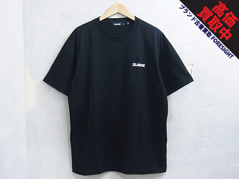 XLARGE 'OG LOGO TEE'Tシャツ 黒 ブラック ロゴ 刺繍 エクストララージ