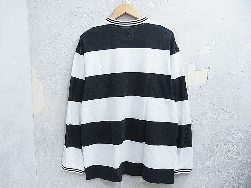 Supreme 'Printed Stripe L/S Top'長袖 Tシャツ スクリプト ロゴ 刺繍