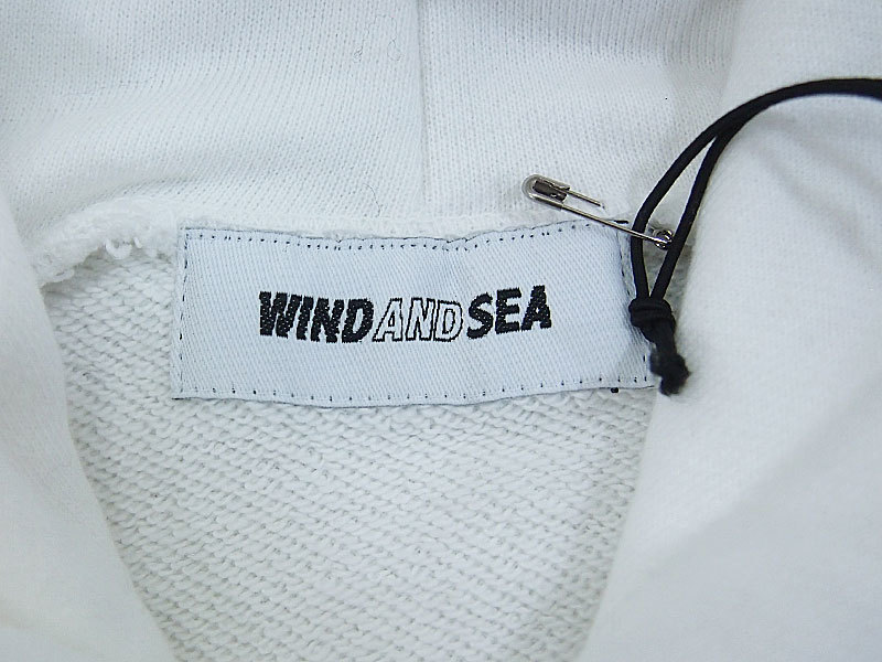 WIND AND SEA ウィンダンシー プルオーバーパーカー L 白 青 WIND AND