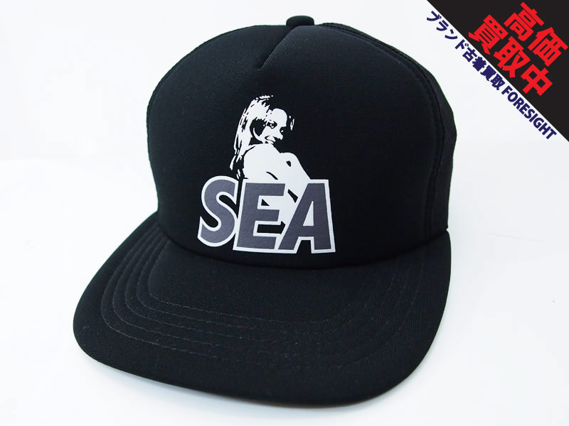 HYSTERIC GLAMOUR×WIND AND SEA 'CAP'メッシュ キャップ 黒 ブラック 
