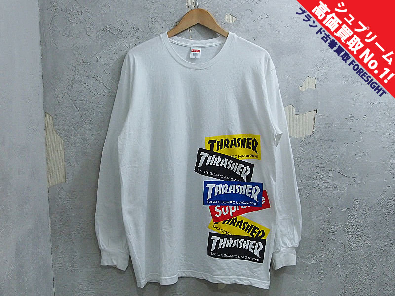 Supreme × Thrasher 'Multi Logo L/S Tee'長袖Tシャツ マルチ ロゴ
