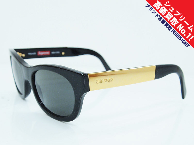 Supreme 'Wallace Sunglasses'サングラス ブラック 黒 ゴールド 金 ...