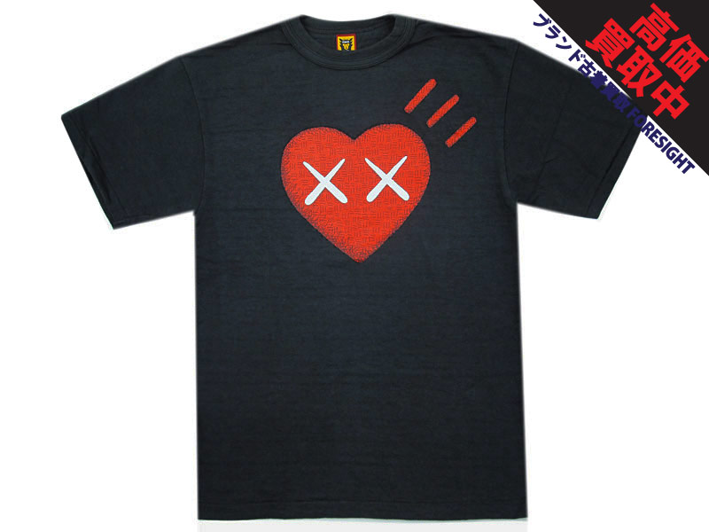 HUMAN MADE × KAWS 'XX22TE008'Tシャツ ハート ロゴ 黒 ブラック M 