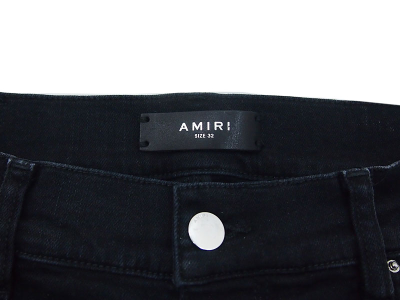 AMIRI 'MX1 IRIDESCENT JEAN'ダメージ 加工 ブラック デニム パンツ