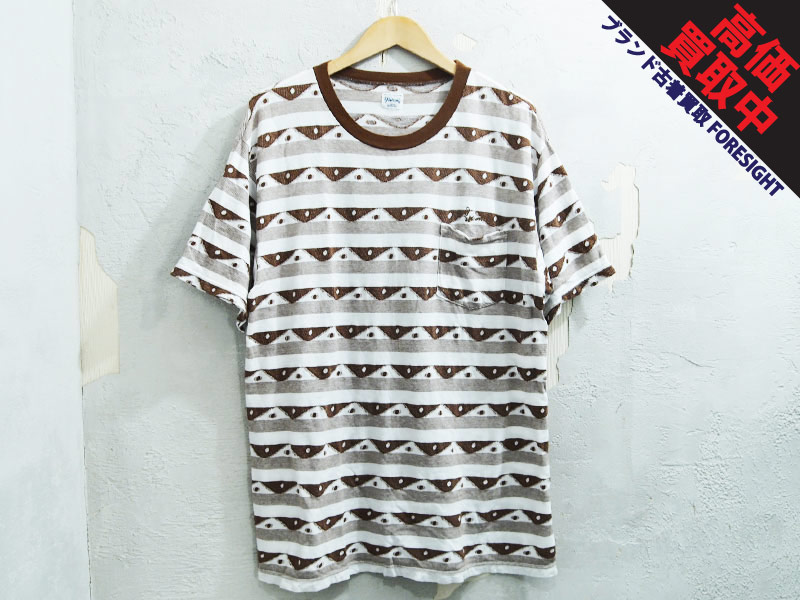 Psicom 'Relative T Shirt'ジャガード ボーダー Tシャツ ブラウン 茶 L ...
