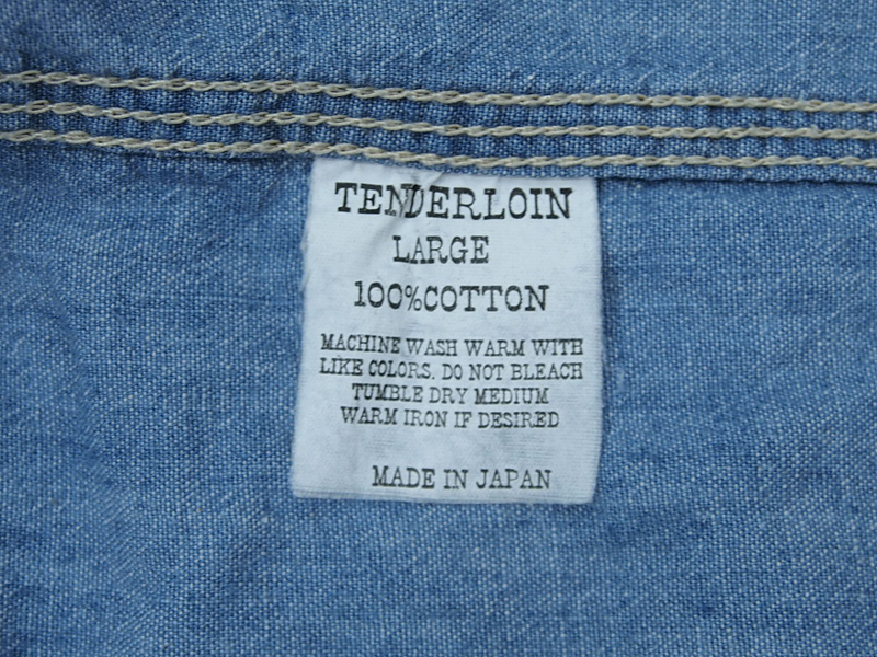 TENDERLOIN 'T-CHAMBRAY SHT'シャンブレーシャツ ステンシル ロゴ