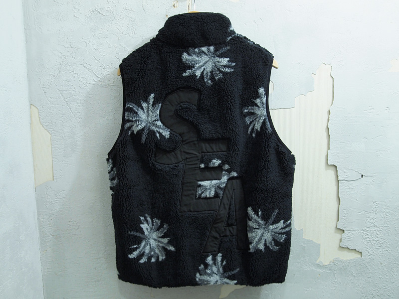 WIND AND SEA ウィンダンシー ベスト パームツリー フリースベスト WDS Palm tree pattern Fleece Vest 23SS ブラック 黒 L トップス 【メンズ】