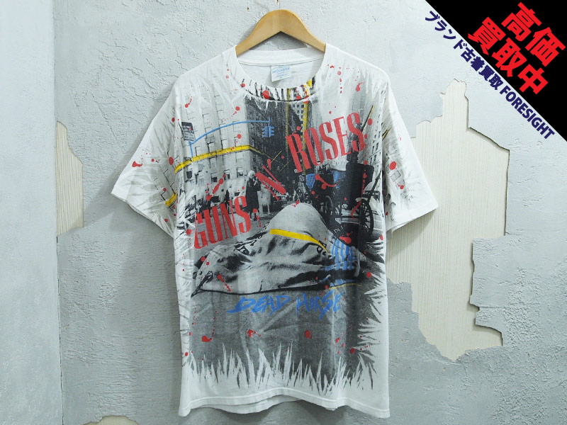 90's Vintage Guns N' Roses ‘Dead Horse’Tシャツ XL 1992年 ガンズアンドローゼズ BROCKUM  ブロッカム MADE IN USA 白 ヴィンテージ - ブランド古着の買取販売フォーサイト オンラインストア