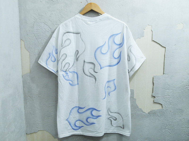 【XLサイズ パープル】Love ear art ファイヤーパターン Tシャツ