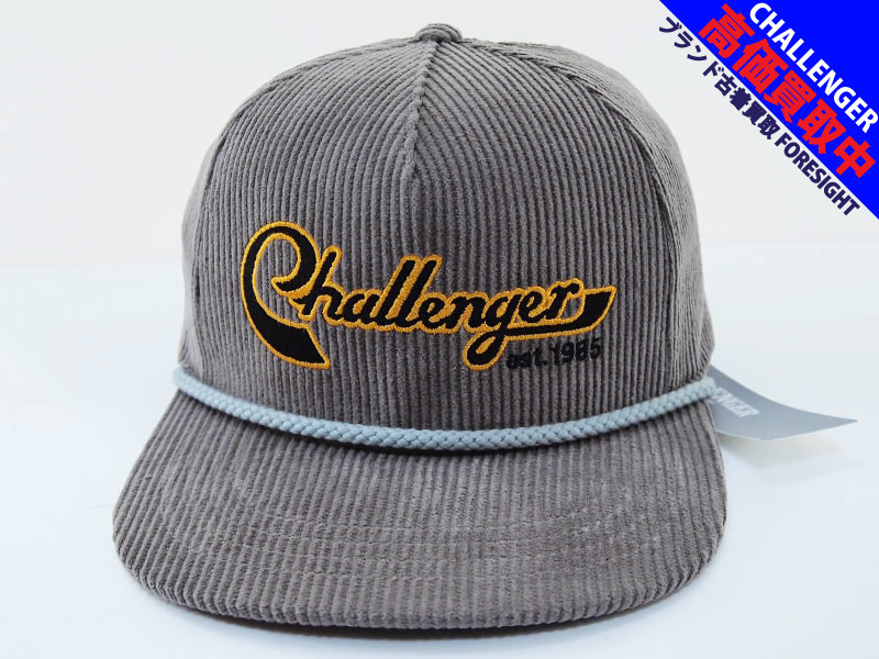 CHALLENGER ‘VERSITY CORDUROY CAP’コーデュロイキャップ ロゴ グレー 灰 チャレンジャー -  ブランド古着の買取販売フォーサイト オンラインストア